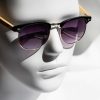 Vintage unisex γυαλιά ηλίου Navaris, UV400, Bamboo, Purple, 44351.01.22