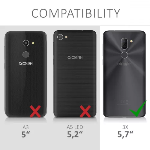 Θήκη για Alcatel 3X, Textile, Grey, 44563.22