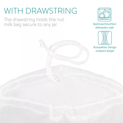 Τσάντα για βιολογικό γάλα αμυγδάλου Navaris, Επαναχρησιμοποιήσιμη, 20 x 30 cm, 44348.01