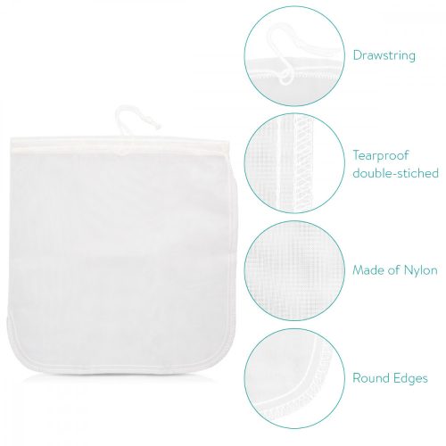 Σακούλα γάλακτος από βιολογικό αμύγδαλο Navaris, Επαναχρησιμοποιήσιμη, 30 x 30 cm, 44348.03