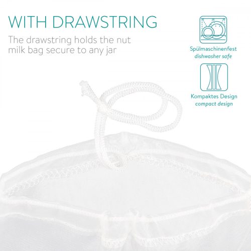 Σακούλα γάλακτος από βιολογικό αμύγδαλο Navaris, Επαναχρησιμοποιήσιμη, 30 x 30 cm, 44348.03
