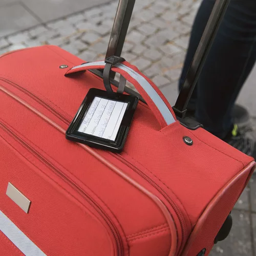 Ετικέτα αποσκευών, Kwmobile, Μαύρο/Λευκό, Σιλικόνη, 44781.01