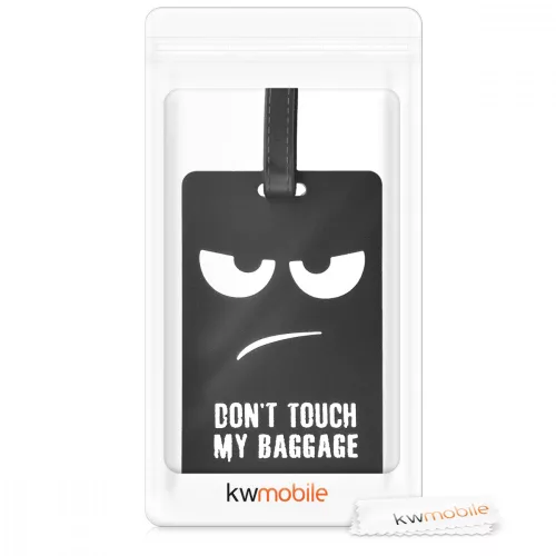 Ετικέτα αποσκευών, Kwmobile, Μαύρο/Λευκό, Σιλικόνη, 44781.01