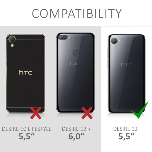 Κάλυμμα για HTC Desire 12, Silicone, Black, 44787.47