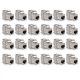 Σετ 24 βυσμάτων 10 Gbit CAT6A για καλώδια Ethernet RJ45, Kwmobile, Silver, Metal, 45358.24