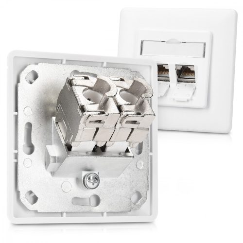 Σετ 6 βυσμάτων 10 Gbit CAT6A για καλώδια Ethernet RJ45, Kwmobile, Silver, Metal, 45358.06