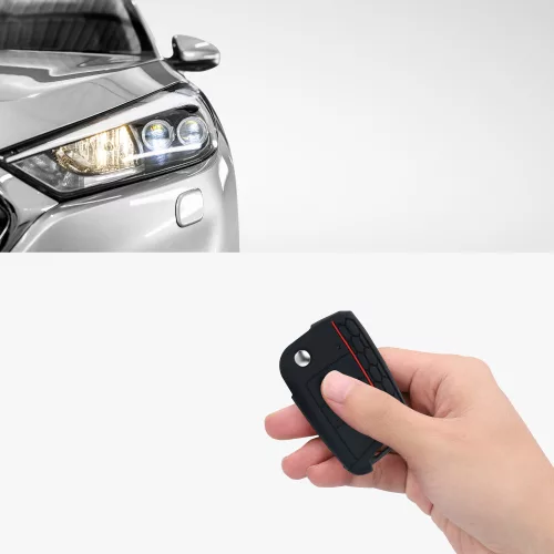 Κάλυμμα κλειδιού αυτοκινήτου για VW - 3 κουμπιά, σιλικόνη, μαύρο, 42888.09