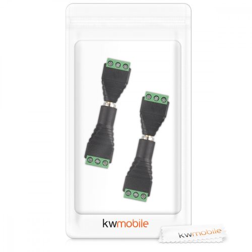 Σετ 4 προσαρμογέων ήχου/εικόνας με 3 πόλους 3,5 mm, Kwmobile, Μαύρο/Πράσινο, Μεταλλικό, 45685.02
