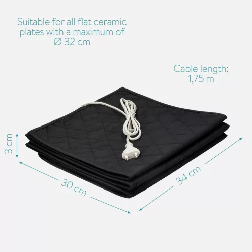 Incalzitor farfurii electric Navaris, 10 farfurii, 34x30 cm, priza EU, negru, poliester