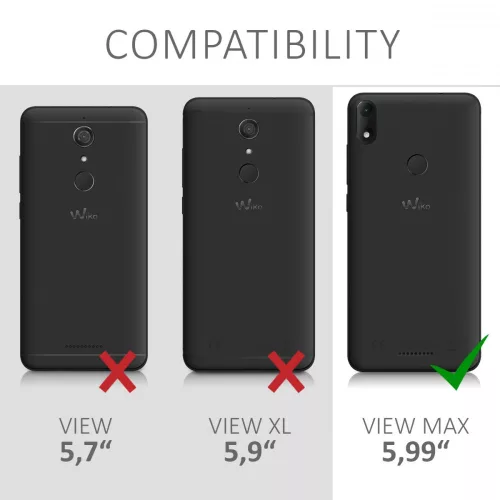 Θήκη Wiko View Max, Οικολογικό δέρμα, Μαύρο, 45875.01
