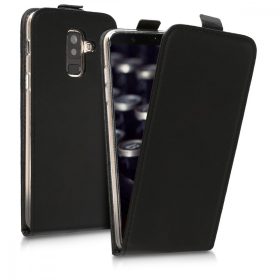   Θήκη για Samsung Galaxy A6 Plus, Οικολογικό δέρμα, Μαύρη, 45882.01