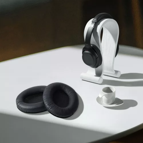 Σετ 2 μαξιλαριών αυτιών για ακουστικά Sennheiser HD201/HD206/HD200 Pro, Kwmobile, Μαύρο, Οικολογικό δέρμα, 45943.01