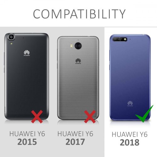 Θήκη για Huawei Y6 (2018), Οικολογικό δέρμα, Μαύρο, 45923.03