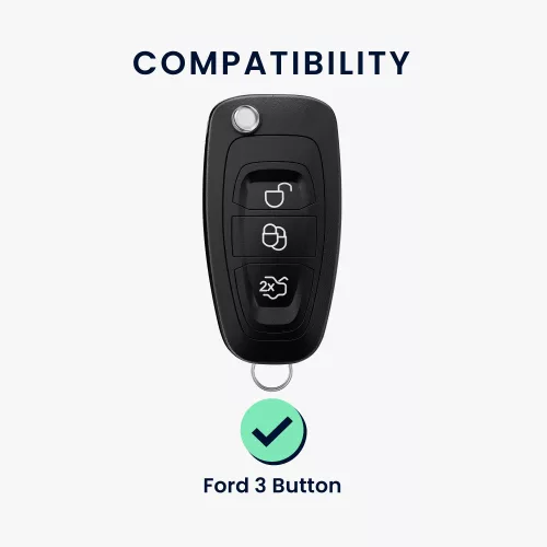Κάλυμμα κλειδιού αυτοκινήτου για Ford - 3 κουμπιά, σιλικόνη, μαύρο, 46012.01