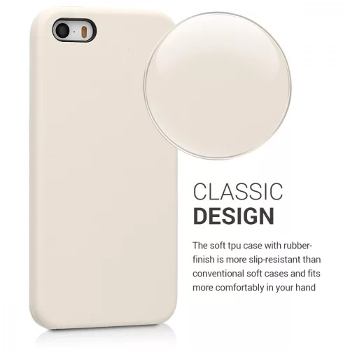 Θήκη για Apple iPhone 5 / iPhone 5s / iPhone SE, σιλικόνη, κρέμα, 42766.16