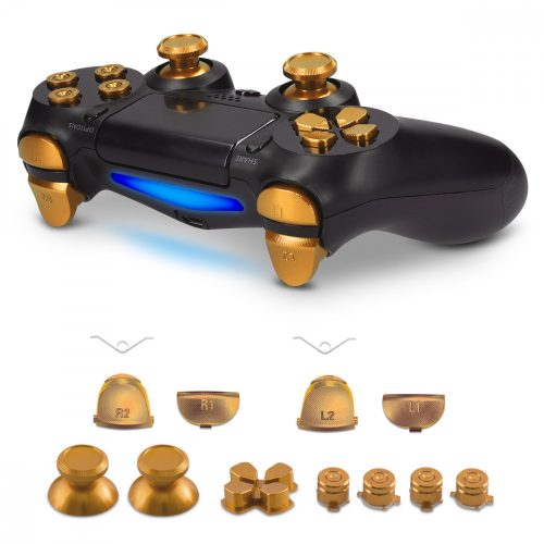 Σετ κουμπιών για PlayStation 4 Pro/PS4 Slim Controller, Kwmobile, Gold, Aluminium, 46055.21