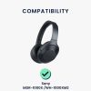 Σετ 2 μαξιλαριών αυτιών για ακουστικά Sony MDR-1000X/WH-1000XM2, Kwmobile, Μαύρο, Οικολογικό δέρμα, 46415.01