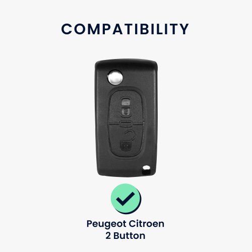 Κάλυμμα κλειδιού αυτοκινήτου για Peugeot / Citroen - 2 Κουμπιά, Σιλικόνη, Ροζ, 43668.08