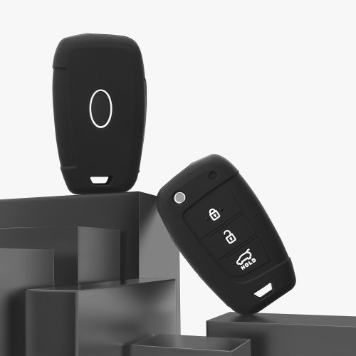 Κάλυμμα κλειδιού αυτοκινήτου για Hyundai - 3 κουμπιά, σιλικόνη, μαύρο, 46793.01