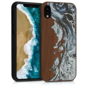   Θήκη για Apple iPhone XR, Ξύλο, Καφέ, 46660.02
