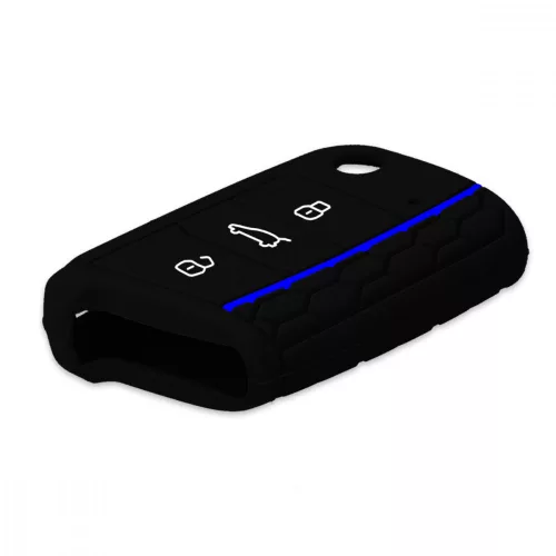 Κάλυμμα κλειδιού αυτοκινήτου για VW - 3 κουμπιά, σιλικόνη, μαύρο, 46967.04