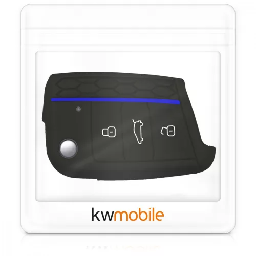 Κάλυμμα κλειδιού αυτοκινήτου για VW - 3 κουμπιά, σιλικόνη, μαύρο, 46967.04