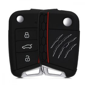   Κάλυμμα κλειδιού αυτοκινήτου για VW / Skoda / Κάθισμα - 3 Κουμπιά, Σιλικόνη, Μαύρο, 42888.29