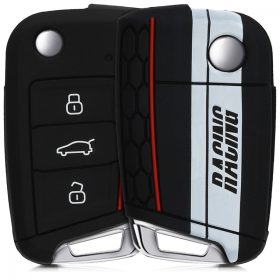   Κάλυμμα κλειδιού αυτοκινήτου για VW - 3 κουμπιά, σιλικόνη, μαύρο, 42888.25