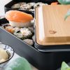 Σετ μεσημεριανό κουτί Bento Box 2x με μαχαιροπίρουνα και καπάκι από μπαμπού, 47407.01.01