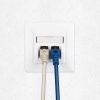 Σετ 4 διπλών πριζών δικτύου RJ45 10G με 8 βύσματα CAT 6A, Kwmobile, White, Metal, 45360.03