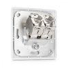 Σετ 4 διπλών πριζών δικτύου RJ45 10G με 8 βύσματα CAT 6A, Kwmobile, White, Metal, 45360.03