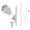 Σετ 4 διπλών πριζών δικτύου RJ45 10G με 8 βύσματα CAT 6A, Kwmobile, White, Metal, 45360.03