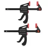 Set 2 cleme rapide Navaris, 15 cm, o mana, pentru lemn si lipire, negru, lemn/nylon/plastic/otel