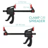 Set 2 cleme rapide Navaris, 15 cm, o mana, pentru lemn si lipire, negru, lemn/nylon/plastic/otel