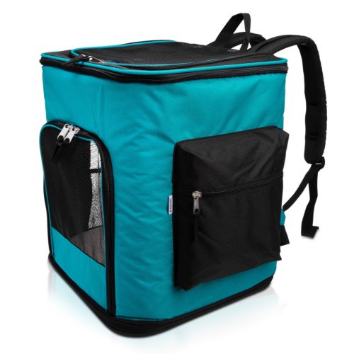 Rucsac transport animale Navaris, 41x34.5x43 cm, pentru caini/pisici pana la 12 kg, gri, 47550.37