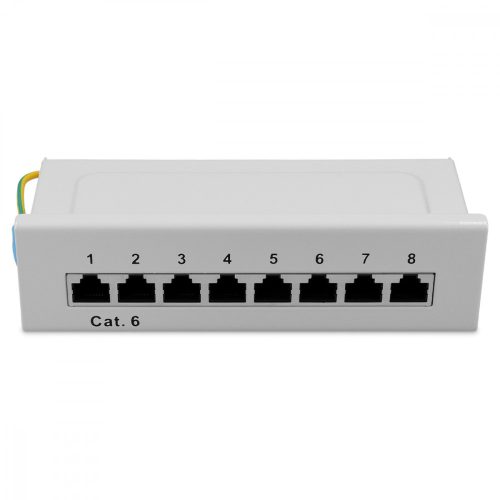 Patch Panel Cat6 με 12 θύρες RJ45 και επιτοίχια τοποθέτηση, Kwmobile, Grey, Metal, 47695.03