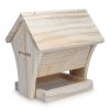 Ταΐστρα πουλιών Navaris pine wood, 17 x 13 x 17,5 cm, καφέ, 48200,01