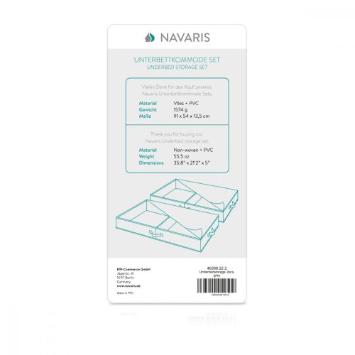 Σετ 2x Ντουλάπα κάτω από το κρεβάτι με μέγεθος 91 x 50 x 14 cm και παράθυρο με θέα, 46268.22.2