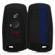 Θήκη κλειδιού αυτοκινήτου για BMW - 3 κουμπιά - Keyless Go, kwmobile, Silicone, Black / Blue, 41730.29