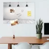 Tabla memo sticla Navaris, 90x60 cm, design industrial, 5 magneti si marker, gri/gri inchis, sticla