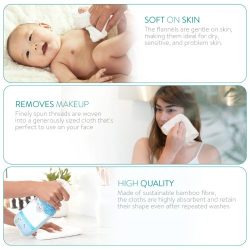 Σετ 6 πετσέτες Navaris bamboo fiber, 25 x 25 cm, 48734.02.06