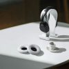 Σετ 2 μαξιλαριών αυτιών για ακουστικά Sennheiser HD25/HD25-1 II/HD250BT, Kwmobile, Λευκό, Οικολογικό δέρμα, 44521.02