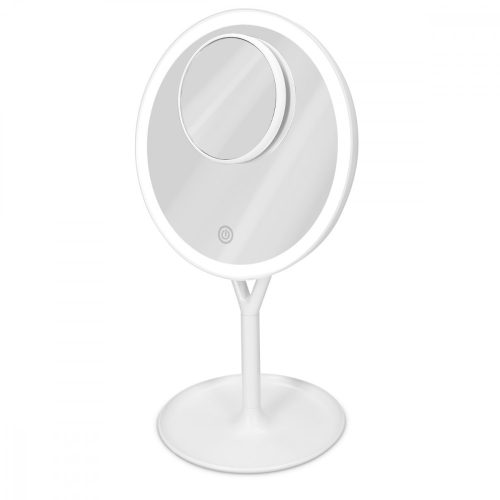 Καθρέφτης καλλυντικών με υποστήριξη Navaris, φωτισμό LED και πρόσθετο καθρέφτη, μεγέθυνση 5x, ρυθμιζόμενο 360 °, 48931,48