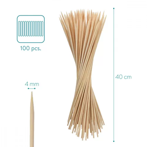 Σετ 100 σουβλάκια Navaris Bamboo, 400 x 4mm, 49149,01
