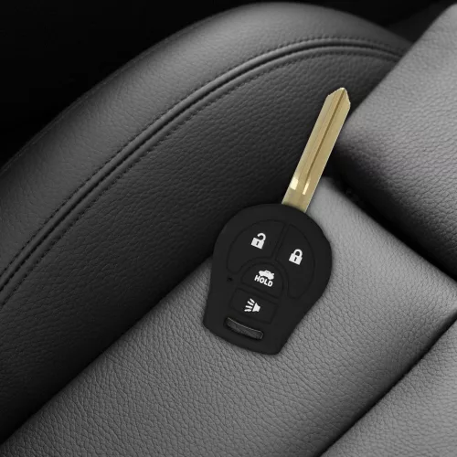 Κάλυμμα κλειδιού αυτοκινήτου για Nissan - 4 Κουμπιά, Σιλικόνη, Μαύρο, 49187.01