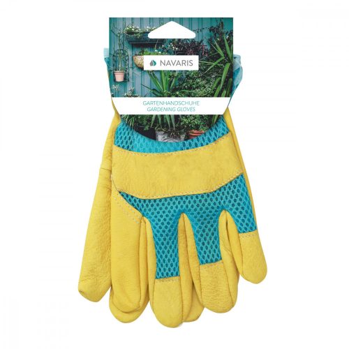 Γάντια κηπουρικής Navaris από φυσικό δέρμα, μέγεθος XL, ύφασμα 3D, 49175.4