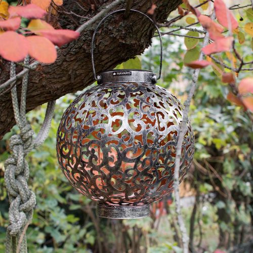 Ηλιακό φωτιστικό εξωτερικού χώρου Navaris, φωτισμός LED, Στρογγυλό 21 cm, 49370.01