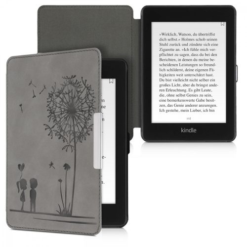 Θήκη για Kindle Paperwhite 10, Οικολογικό δέρμα, Γκρι, 48975.03