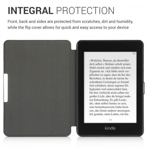 Θήκη για Kindle Paperwhite 10, Οικολογικό δέρμα, Γκρι, 48975.03
