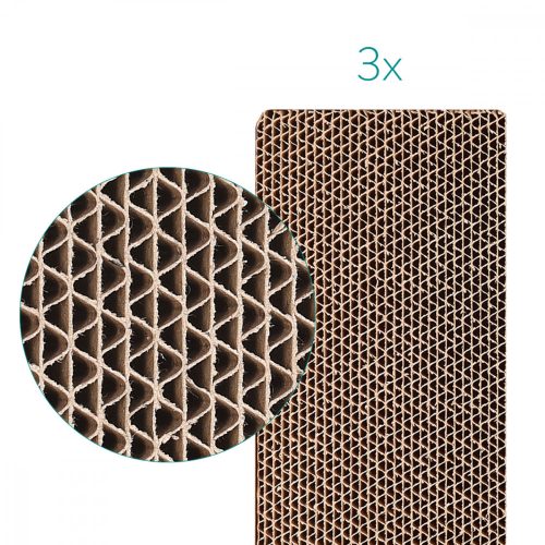 Σετ 3 σανίδες γρατσουνιού για γάτες 3 41x13x3cm, Καφέ, 49837,03